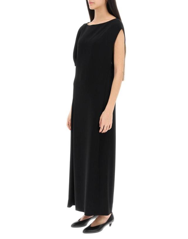 더로우 [해외직구] 25SS 더 로우 Blathine 롱 Asymetric 블랙 드레스 with Concealed 집 클로저 in Triacetate 블렌드 워먼 6974W1968BLK TP580043199 착용컷