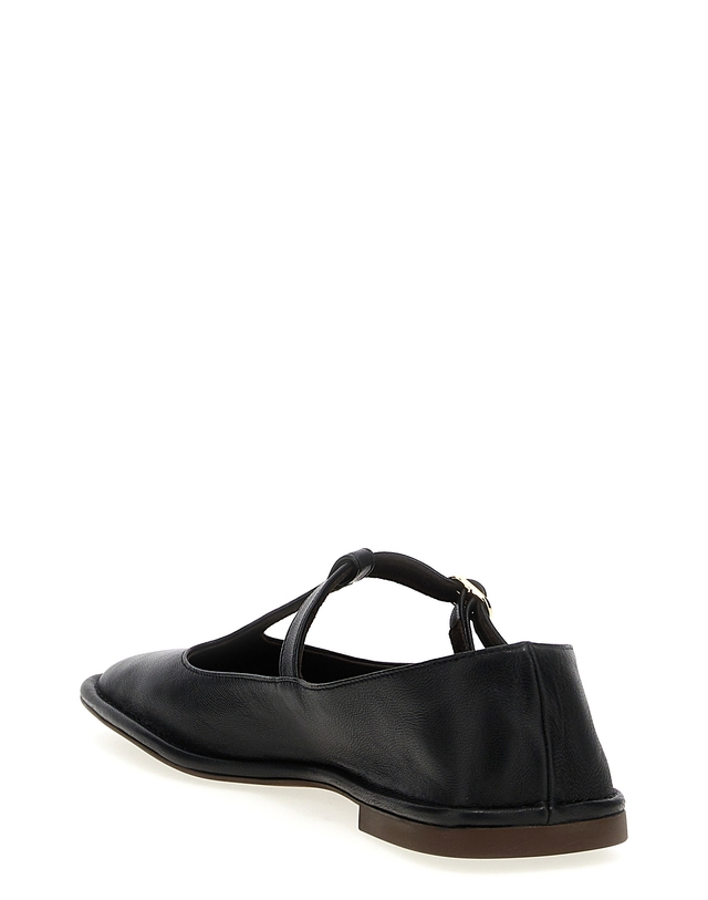더로우 [해외직구] 26SS 더 로우 스퀘어 T 스트랩 ballet 플랫 F1599SL3BLK TP577407536 착용컷