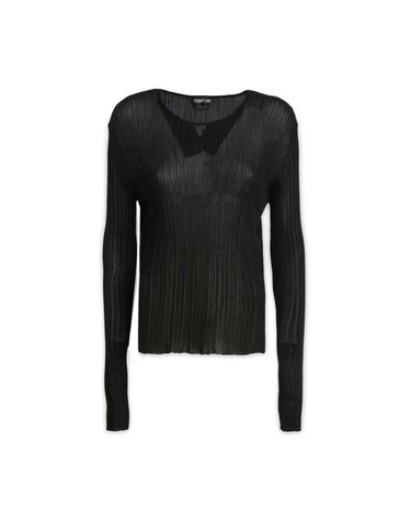 [해외직구] 26 FW 톰포드 크루넥 리브드 니트 비스코스 탑 LB999 MAK1269YAX570