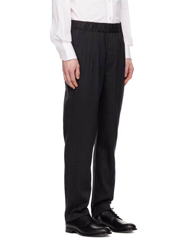 톰포드 [해외직구] 톰포드 블랙 헤링본 스트라이프 플리츠 팬츠 SJC014 FMC292 TP872150798 착용컷