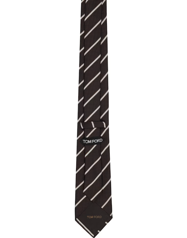 톰포드 [해외직구] 톰포드 브라운 알터네이트 위브 레지멘탈 넥타이 STE001 S0150 TP872131913 착용컷
