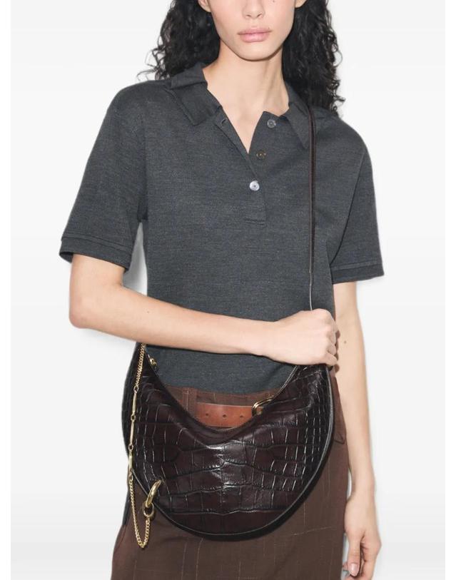 토리버치 [해외직구] 26 FW 토리버치 Pierced croc embossed crossbody bag 183365 TP456681600 착용컷