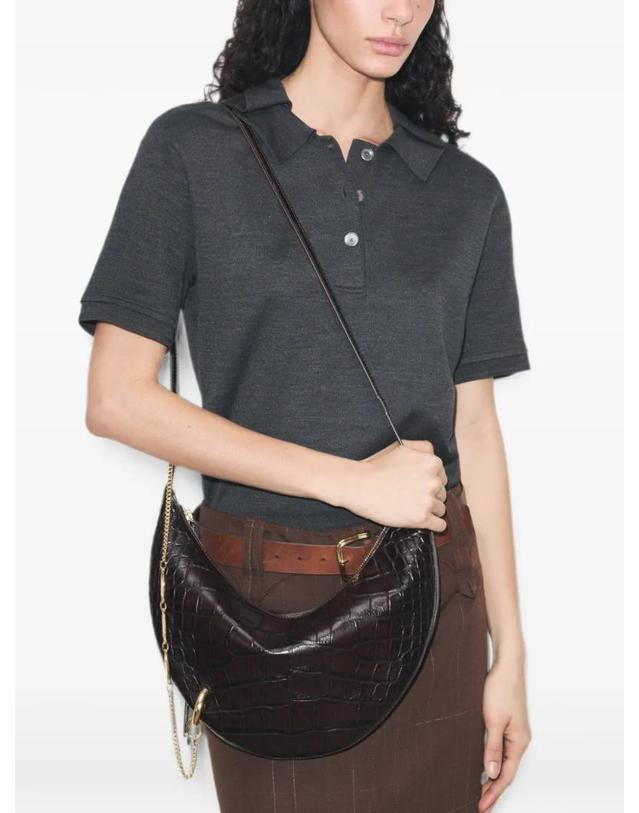 토리버치 [해외직구] 26 FW 토리버치 Pierced croc embossed crossbody bag 183365 TP456681600 착용컷