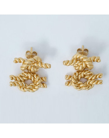 [해외직구] 26 FW 토템 Rope Knot 로프 노트 모티프 골드톤 브라스 이어링 244 WJQ0044 AC0002 176