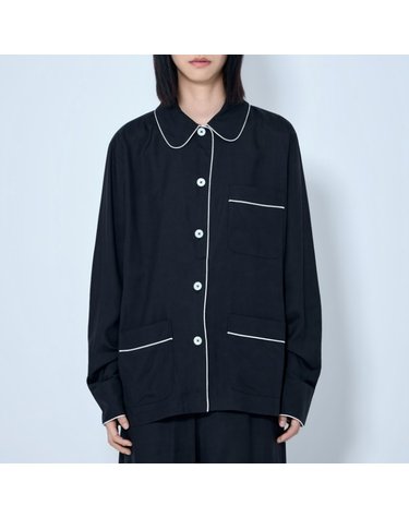 [해외직구] 26 FW 토템 핍 파이핑 어센트 버튼 다운 파자마 셔츠 블랙 263 WRT0793 FB0693 001