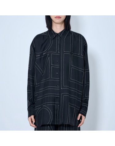 [해외직구] 26 FW 토템 클래식 모노그램 그래픽 패턴 실크 셔츠 블랙 263 WRT0480 FB0704 001