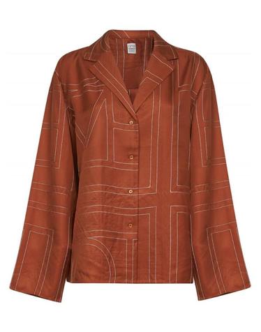 [해외직구] 토템 모노그램 파자마 셔츠 in terracotta 실크 241WRT976FB0089161 TP580524091