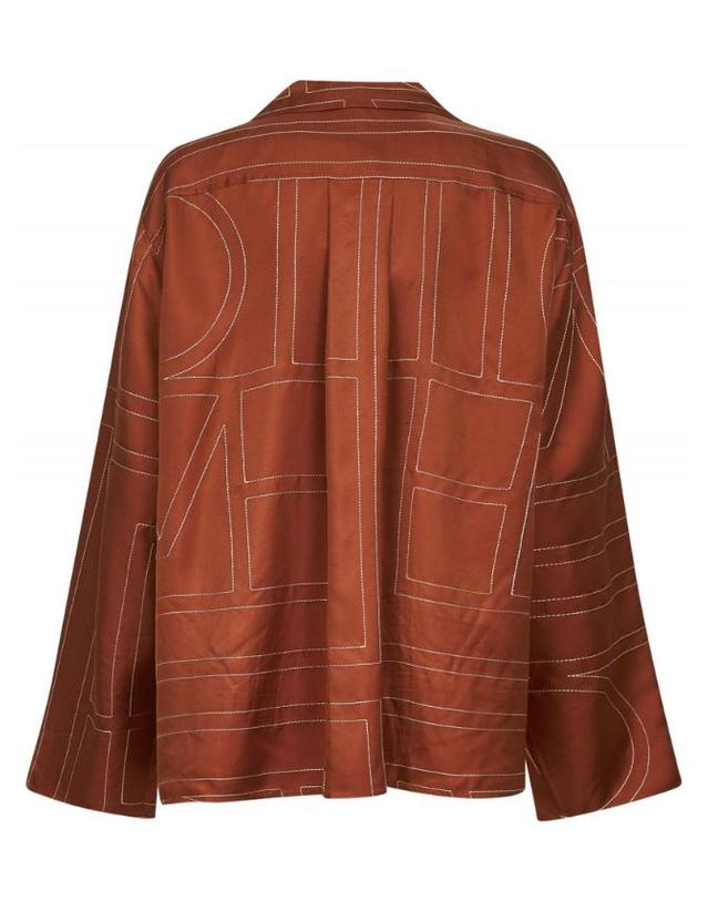 토템 [해외직구] 토템 모노그램 파자마 셔츠 in terracotta 실크 241WRT976FB0089161 TP580524091 착용컷