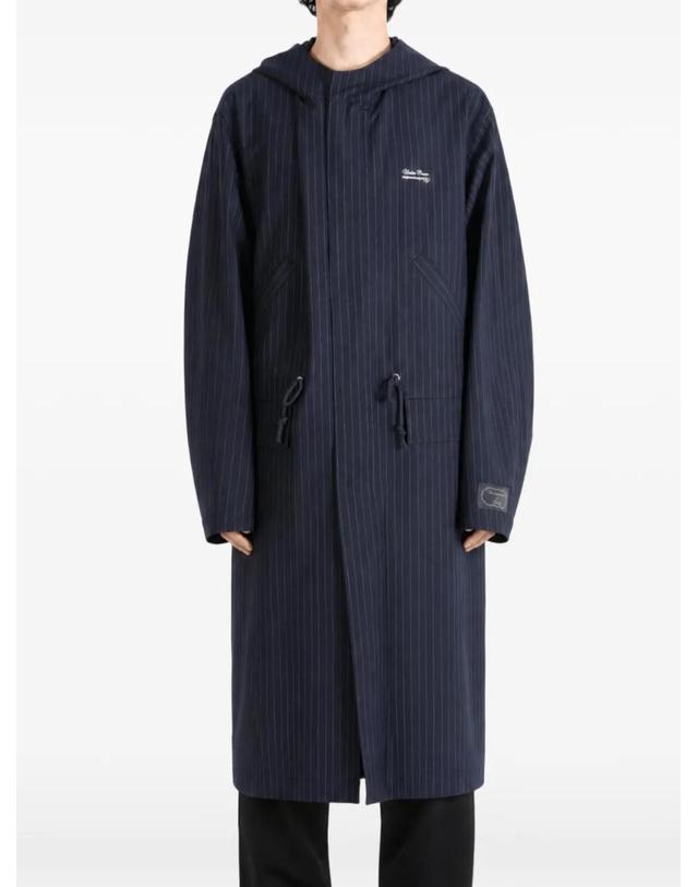 언더커버 [해외직구] 26 FW 언더커버 pinstripe pattern hooded coat UP2F430 TP458339938 착용컷