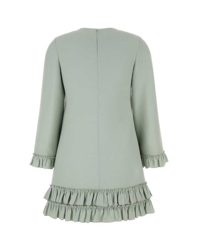 발렌티노 [해외직구] 25SS 발렌티노 Mint 그린 울 블렌드 미니 드레스 6B3VAF201CFQXH TP572948684 착용컷