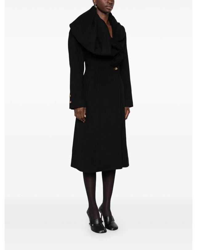 비비안 웨스트우드 비비안웨스트우드 [해외직구] 비비안웨스트우드 Marilyn draped collar coat 12269065666824 TP725677520 착용컷