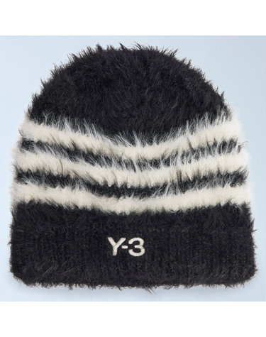 [해외직구] 26 FW 와이쓰리 Y3 로고 텍스처 니트 비니 KY3727 BK
