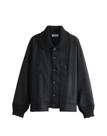 [해외직구] 26 FW 요지야마모토 chunky knit trim shirt jacket HWT85175 TP459150920