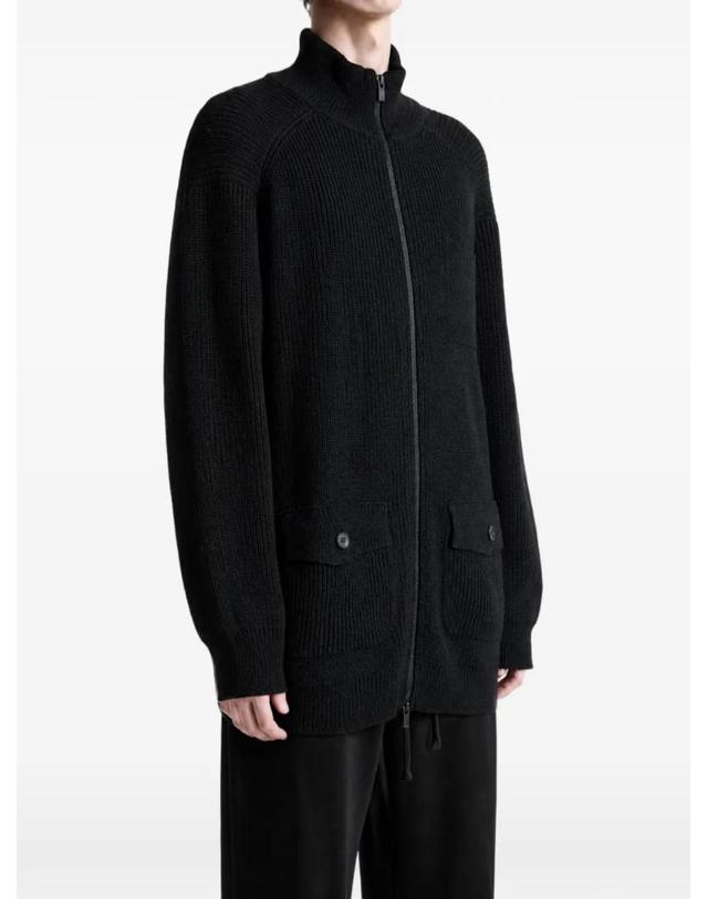 요지 야마모토 [해외직구] 26 FW 요지야마모토 골지 니트 집업 가디건 HWK77187 TP458781391 착용컷