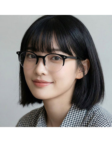 발리 안경테 BY5018 001 명품 동그란 반무테 남자 여자 반뿔테