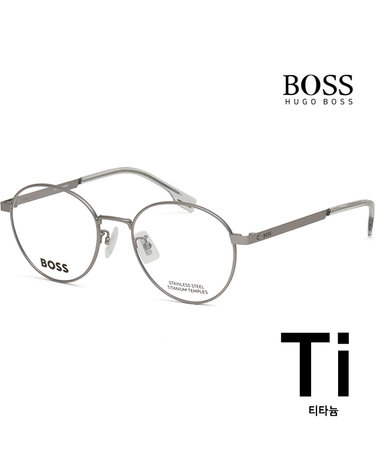 휴고 보스 티타늄 안경테 BOSS1475F R81 매트 실버 아시안핏 라운드 가벼운 은테