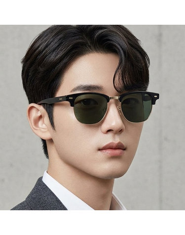 휴고 보스 선글라스 BOSS1381S 2M2QT 명품 사각 하금테 블랙 반뿔테