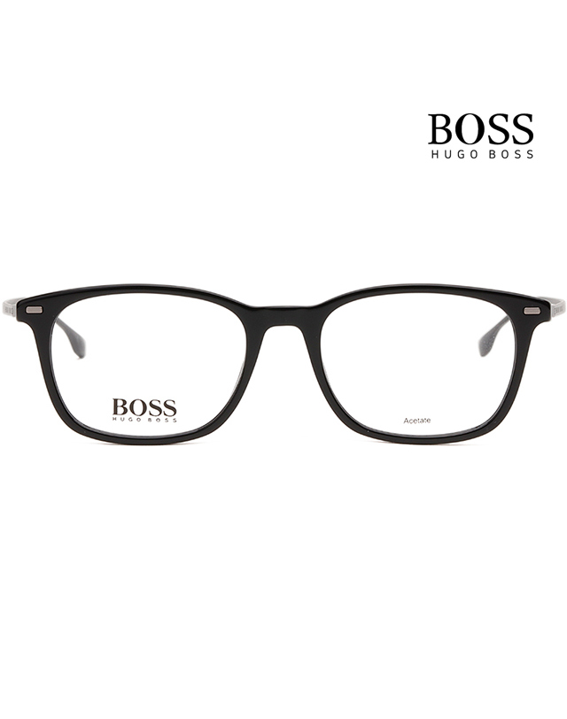 보스 휴고 보스 안경테 BOSS1015 807 가벼운 블랙 뿔테 명품 착용컷