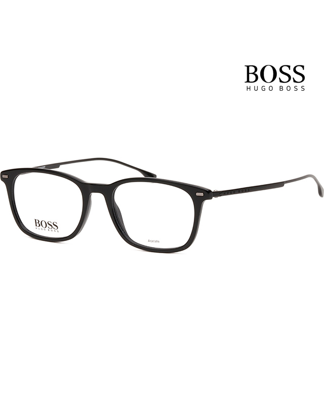 보스 휴고 보스 안경테 BOSS1015 807 가벼운 블랙 뿔테 명품 착용컷