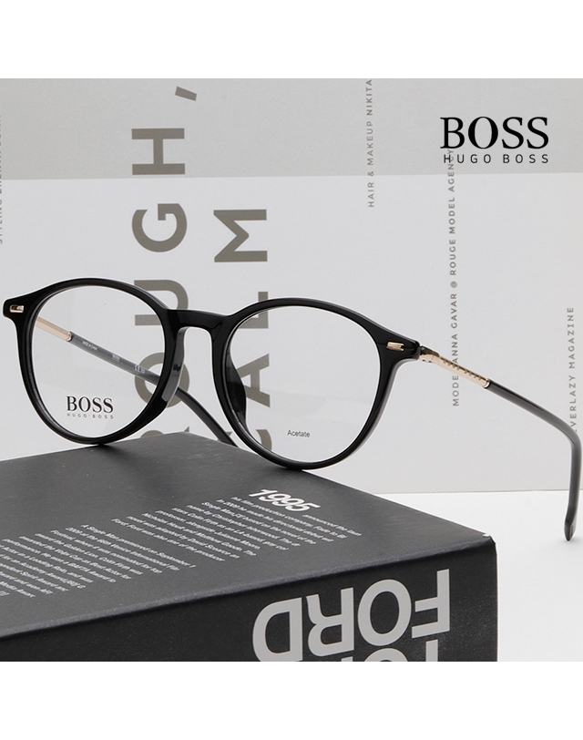 보스 휴고 보스 안경테 BOSS1237F 2M2 아시안핏 뿔테 명품 착용컷