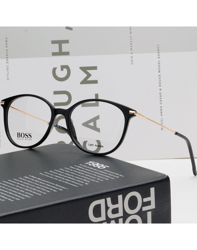 보스 휴고 보스 안경테 BOSS1274 807 라운드 뿔테 명품 패션 착용컷