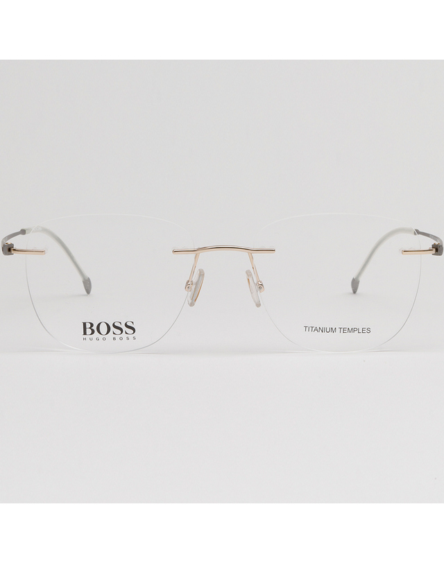 보스 휴고 보스 티타늄 안경테 BOSS1266C J5G 명품 초경량 무테 착용컷