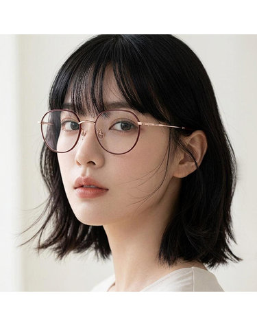 랑방 안경테 LNV255SLB 774 명품 티타늄 라운드 여자 남자 버건디 골드