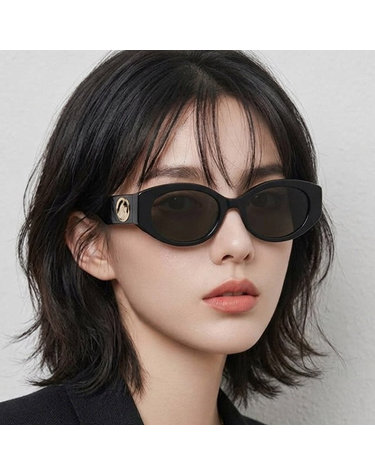 랑방 선글라스 LNV650SLB 001 명품 오벌 패션 라운드 블랙 금장 로고 뿔테