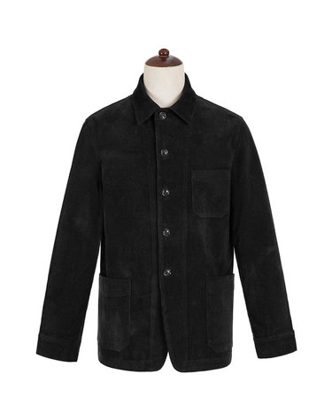 Corduroy French Work Jacket (Black)