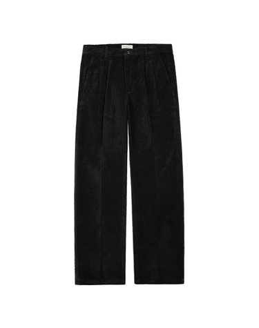 Two Pleats Corduroy Trousers (Black)