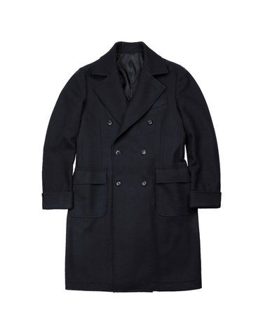 Bonheur Wool Polo Coat (Navy)