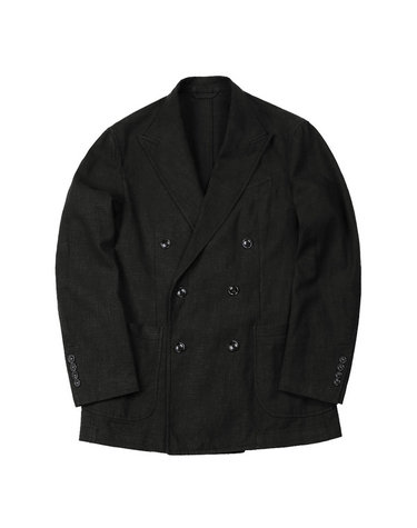 6B Linen Washed Double Jacket (Black)