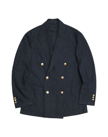6B Linen Washed Double Jacket (Navy)