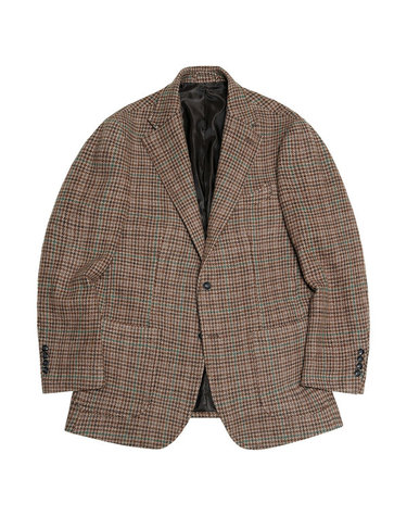 412 Hound Check Wool Silk Jacket (Brown)