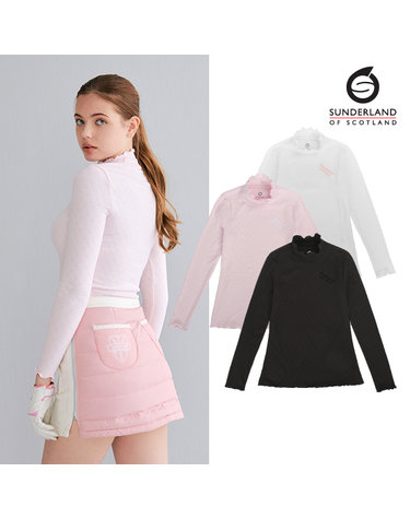 선덜랜드 여성 자가드 터틀넥 골프티셔츠 - 16132TS73