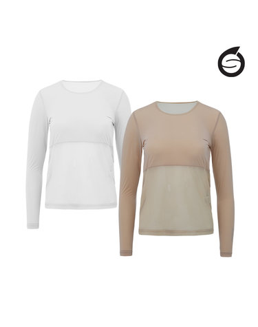 선덜랜드 여성 아이스코어 라운드넥 골프 냉감티셔츠 - SLL5MIW395