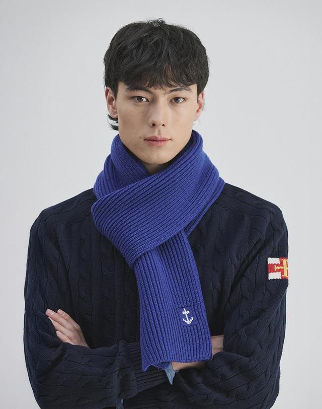 건지울른스 건지울른스 슈퍼 파인 메리노울 앵커 머플러 컬렉션 착용컷