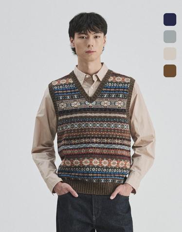 건지울른스 세인트피터 페어아일 브이넥 베스트 컬렉션