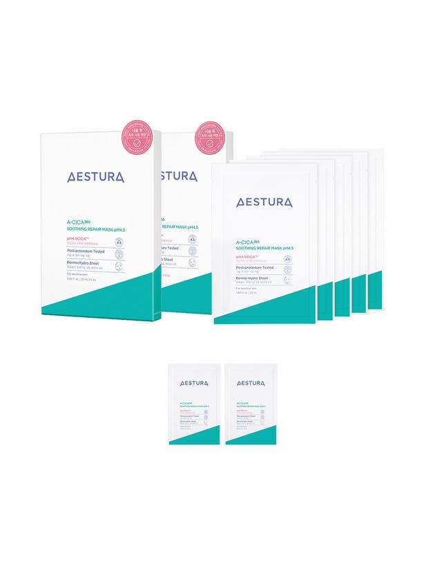 에스트라 [시술 후 피부 사용 적합] 에이시카365 수딩 리페어 마스크 pH4.5 5매 x2 착용컷