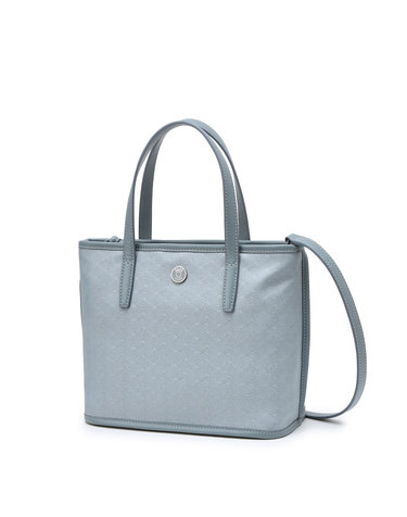 [CARLISLE MESH FABRIC] 블루 칼라일 패턴 나일론 토트백 겸 크로스백 S