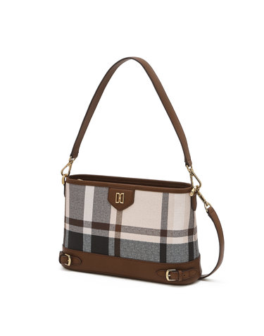 [신상품BEST][TARTAN] 타탄 체크 라이트 브라운 가죽 숄더백