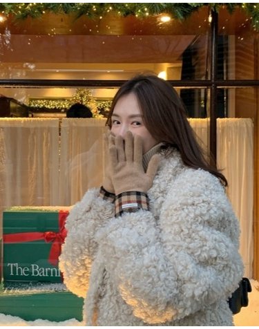 [인기][최고급 캐시미어]카멜 체크배색 울캐시미어 핑거홀 장갑