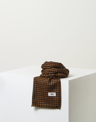 [WOOL100%][남녀공용] 브라운 체크 울스카프 머플러