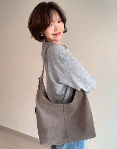 [inni_onni 정인 PICK] 에버딘 스웨이드 토프베이지 숄더백