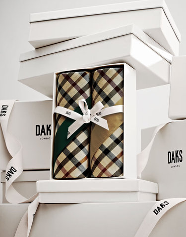 [DAKS GIFT]하우스체크 면 손수건 2종세트(골드/그린)