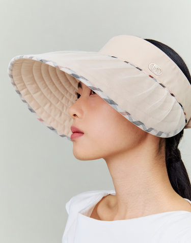 [햇빛완벽차단][패커블] 페이스커버 레이스 아이보리 패커블 썬캡
