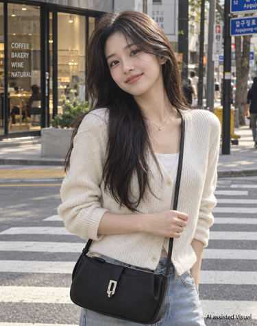 [SPIN] 스핀 블랙 소가죽 미니크로스백