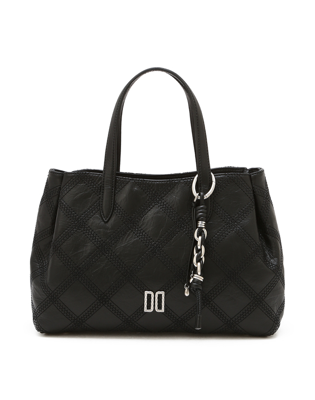 닥스 액세서리 [QUILTED BLOOM] 블랙 DD로고 소가죽 토트백 착용컷