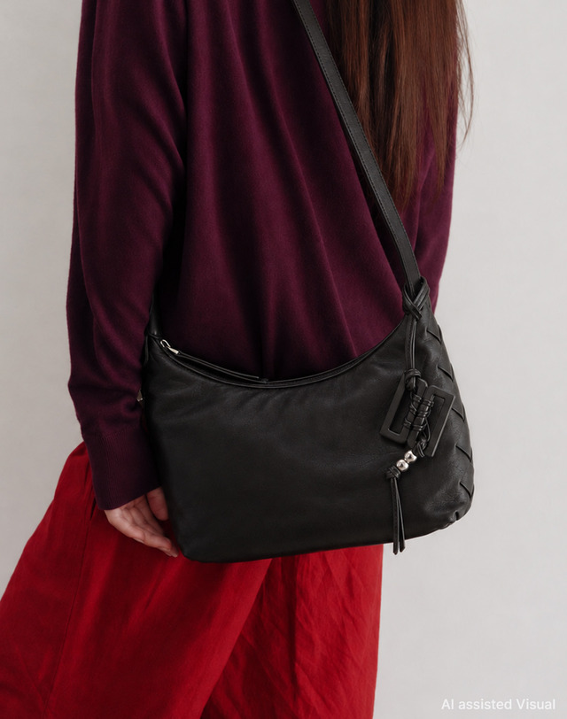 닥스 액세서리 [HEATHER][양가죽] 헤더 블랙 프리미엄 양가죽 크로스 겸 숄더백M