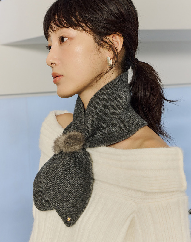 닥스 액세서리 그레이 DD로고 울캐시미어혼방 머플러 상세